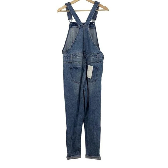 Nature Denim Women's Tapered Distressed Light Denim Overalls Size M NWT - Picture 2 of 14